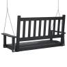 Garden Swing Bench - Black Solid Wood Fir with Metal Chains