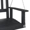 Garden Swing Bench - Black Solid Wood Fir with Metal Chains