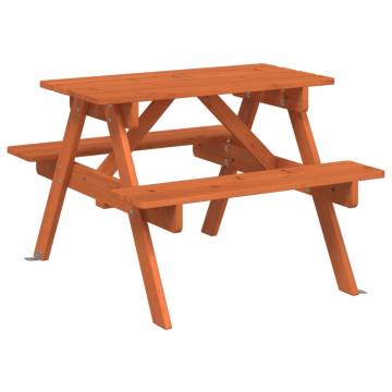 Kids Picnic Table with Umbrella Hole - Solid Fir Wood