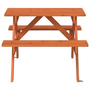 Kids Picnic Table with Umbrella Hole - Solid Fir Wood