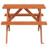 Kids Picnic Table with Umbrella Hole - Solid Fir Wood