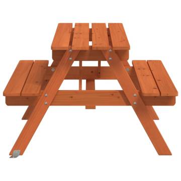 Kids Picnic Table with Umbrella Hole - Solid Fir Wood