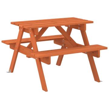 Kids Picnic Table with Umbrella Hole - Solid Fir Wood