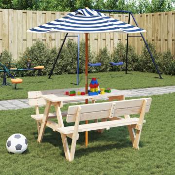 Garden Umbrella for Kids - Wooden Pole Ø120x140 cm