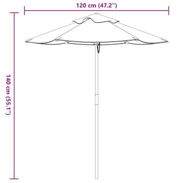 Garden Umbrella for Kids - Wooden Pole Ø120x140 cm