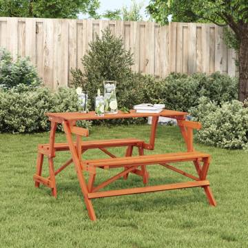 Convertible Picnic Table with Benches - Solid Fir Wood