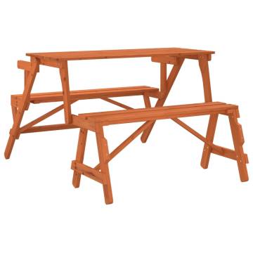 Convertible Picnic Table with Benches - Solid Fir Wood