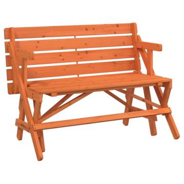 Convertible Picnic Table with Benches - Solid Fir Wood