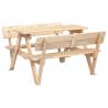 Kids Picnic Table with Umbrella | Solid Wood Fir - HipoMarket