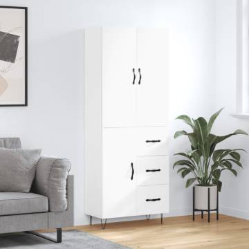 Elegant Highboard White 69.5x34x180 cm | Hipomarket UK