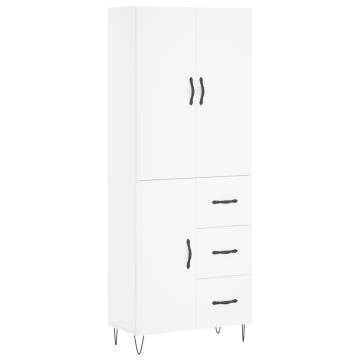 Elegant Highboard White 69.5x34x180 cm | Hipomarket UK