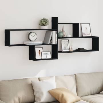 Wall Shelf Black 167.5x18x68 cm - Stylish Storage Solution