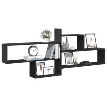 Wall Shelf Black 167.5x18x68 cm - Stylish Storage Solution