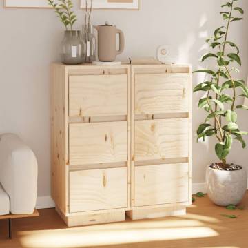 Elegant Pinewood Sideboards - 2 Pcs | Durable & Stylish