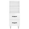 Stylish High Gloss White Highboard - 34.5x34x180 cm