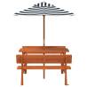 Picnic Table for 4 Kids with Umbrella - Solid Wood Fir