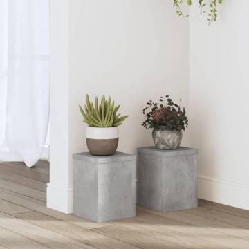 Concrete Grey Plant Stands (2 pcs) - Stylish and Durable