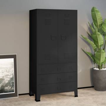 Industrial Wardrobe Black 90x50x180 cm - Durable Storage Solution