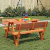 Kids Picnic Table for 4 with Umbrella Hole - Solid Wood Fir