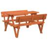 Kids Picnic Table for 4 with Umbrella Hole - Solid Wood Fir