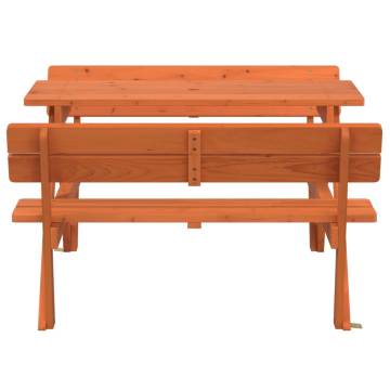 Kids Picnic Table for 4 with Umbrella Hole - Solid Wood Fir