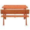 Kids Picnic Table for 4 with Umbrella Hole - Solid Wood Fir