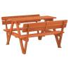 Kids Picnic Table for 4 with Umbrella Hole - Solid Wood Fir