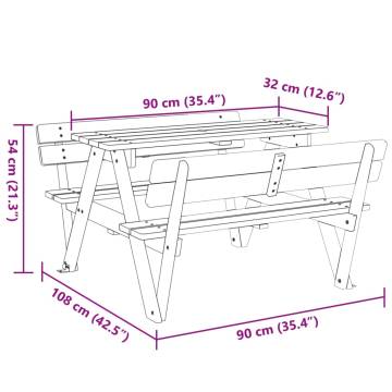 Kids Picnic Table for 4 with Umbrella Hole - Solid Wood Fir