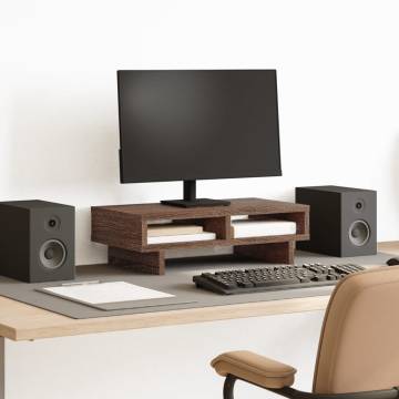 Monitor Stand Brown Oak - Enhance Your Workspace | HipoMarket