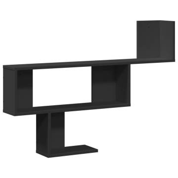 Stylish Black Wall Shelf 100x15x70 cm - Engineered Wood