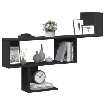 Stylish Black Wall Shelf 100x15x70 cm - Engineered Wood