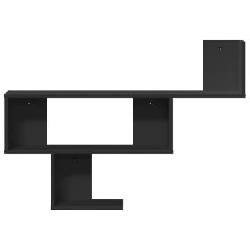 Stylish Black Wall Shelf 100x15x70 cm - Engineered Wood