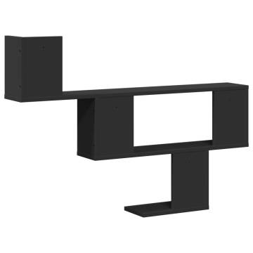 Stylish Black Wall Shelf 100x15x70 cm - Engineered Wood