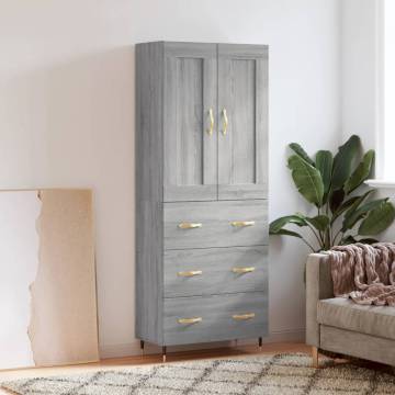 Highboard Grey Sonoma | Stylish Engineered Wood Storage