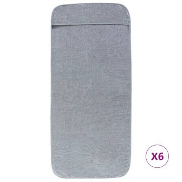 6 Pcs Grey Beach Towels - Soft & Quick Drying | Hipo Market