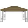 Gazebo with LED String Lights 3x4 m - Elegant Taupe Design