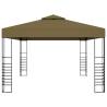 Gazebo with LED String Lights 3x4 m - Elegant Taupe Design