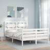 Bed Frame with Headboard White 140x200 cm Solid Wood Colour white Size 140 x 200 cm 