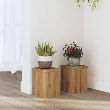 Artisan Oak Plant Stands - 2 pcs | Durable & Stylish Décor