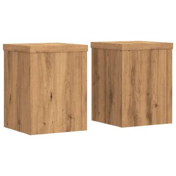 Artisan Oak Plant Stands - 2 pcs | Durable & Stylish Décor