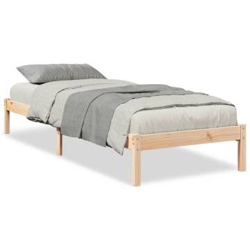 Extra Long Solid Wood Bed Frame 90x220 cm - No Mattress Included