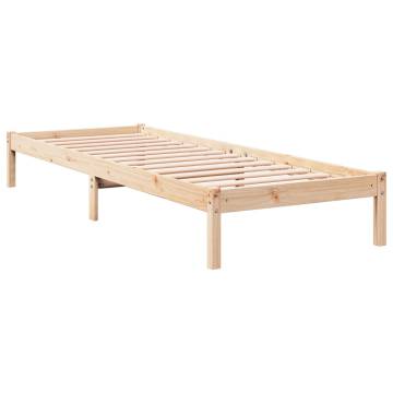 Extra Long Solid Wood Bed Frame 90x220 cm - No Mattress Included