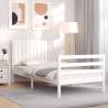 Bed Frame with Headboard White 90x200 cm Solid Wood Colour white Size 90 x 200 cm 