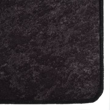 Washable Anthracite Rug 80x150cm with Anti-Slip Backing