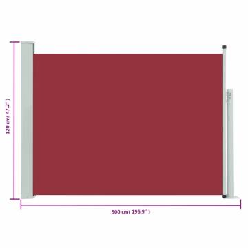 Patio Retractable Side Awning 120x500 cm - Stylish Red Design