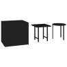 Garden Side Tables 3 pcs Black Poly Rattan - Hipomarket