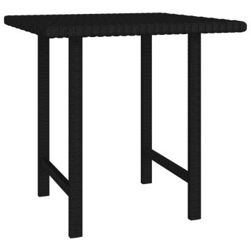 Garden Side Tables 3 pcs Black Poly Rattan - Hipomarket