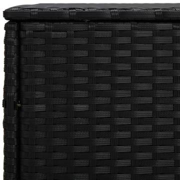 Garden Side Tables 3 pcs Black Poly Rattan - Hipomarket