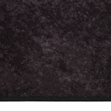 Washable Anthracite Rug 80x150cm with Anti-Slip Backing