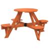 Picnic Table for 4 Kids with Umbrella Hole - Solid Wood Fir